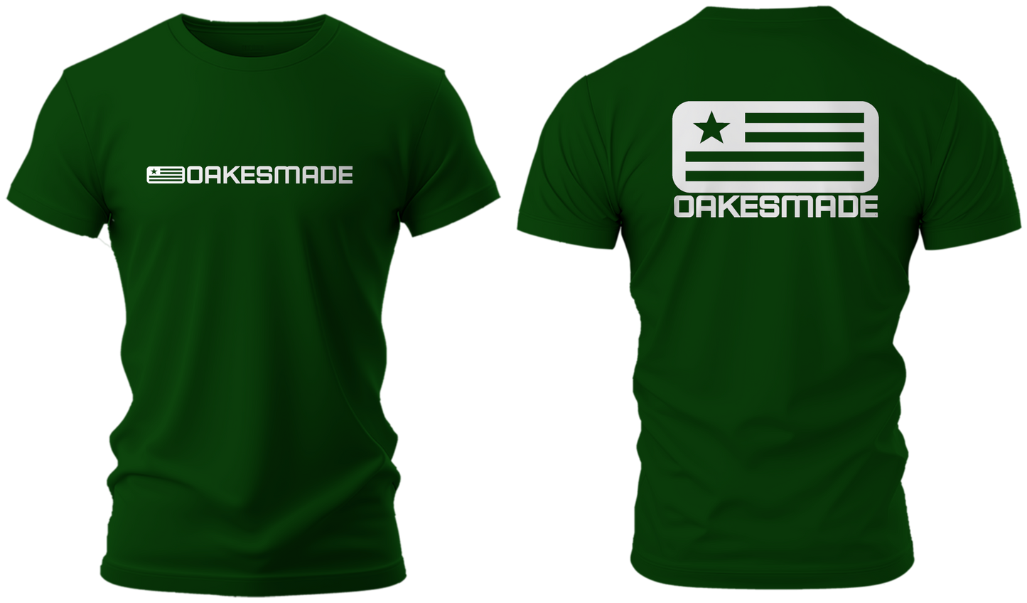 OakesMade Trailers White on Green Shirt